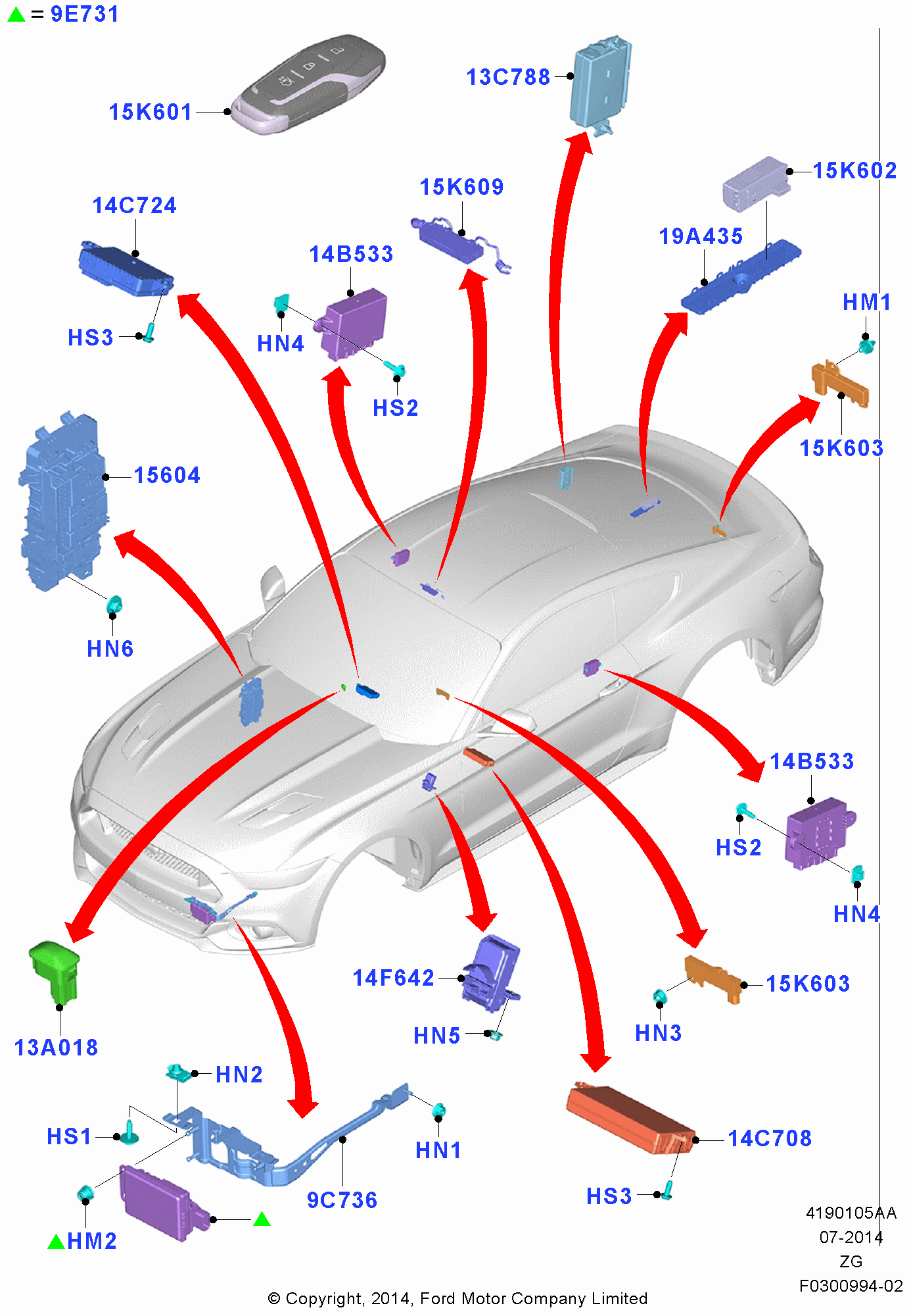 Vehicle Modules And Sensors FORD Mustang 2015- (CZG)